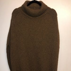 Brown Gucci Poncho Turtleneck Sweater 100% Camel
